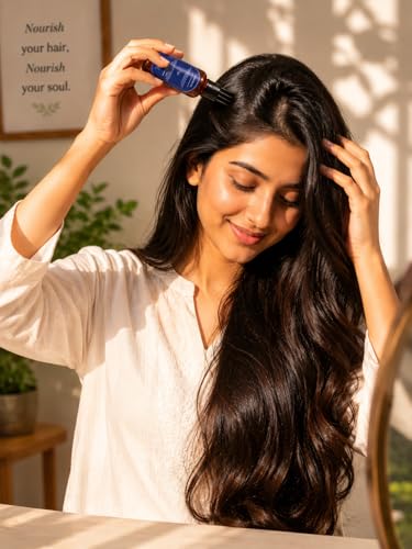 Image of Rosemary Onion Scalp and Root Strengthening Hair Oil (Castor, Jojoba, Almond, Curry Leaves and Biotin- Vetiver roots infused) & Derma Roller Combo 100 ml