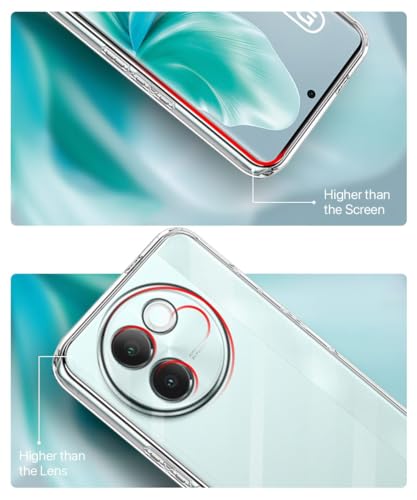 Image of NISHTECH for Vivo V30e 5G (2024) Premium Transparent Hybrid Soft Slim Dust Proof Back Case Cover with Camera Protection