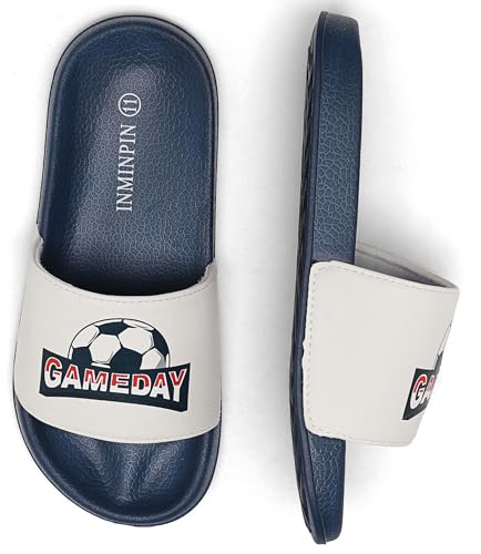 Image of INMINPIN Kids Boys Girls Ball Sprots Slides Sandals Ultra Comfortable Beach Pool Shower Shoes House Slide Indoor Outdoor for Sports Fan
