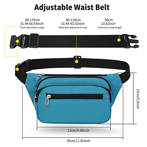 IHIGOGOFA Bumbags Waist Fanny Pack Fashion Bum Bag with 65cm Extended Belt for Dog Walking Climbing Hiking Travel Cycling Girls Ladies Men Women - Image 4