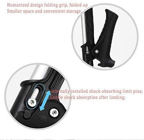 Stampelle per avambraccio regolabili Stampelle per avambraccio con supporto regolabile comoda impugnatura per il polso resistente per adulti di statura e statura leggera alluminio nero Stampella per