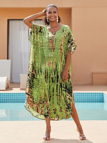 Image of Kaftan Dresses for Women Plus Size Bathing Suit Cover up Caftan Maxi Beach Dresses