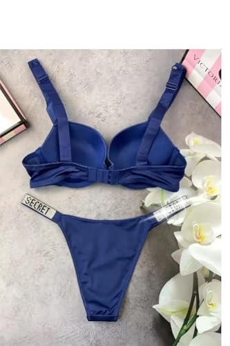 Image of Women Girl's Plain Cotton Padded Push-up Wireless Underwired Sports Non Padded Regular V Secret Everyday Wear Stylish Wired Non-Wired Full Coverage T-Shirt Solid Bra Underwear Lingerie Set