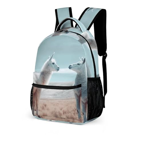 Alpaca on The Grass Backpack for Travel, Ultra Durable Small Bookbag Lightweight Daypack for Women Men4