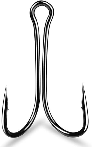 Dyxssm 100 unidslote ganchos de pesca doble gancho de rana clásica con vástago abierto para agua salada y agua dulce