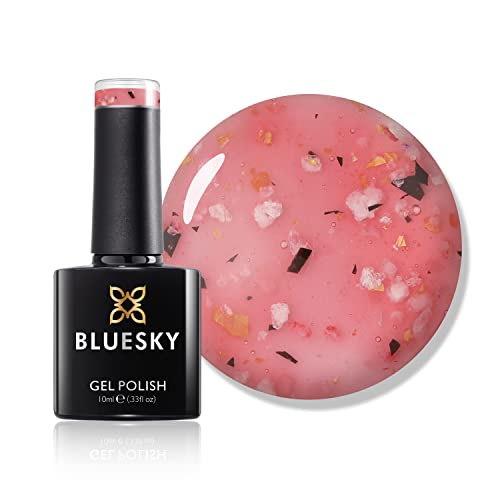 BLUESKY Gel Nail Polish, Flower Gel, Pretty Peony, BFL06, Pink, Jelly, Long Lasting, Chip Resistant, (Requires Drying Under UV or LED Lamp)
