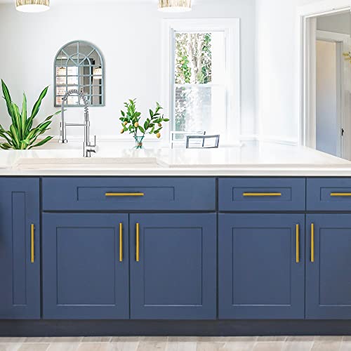 Image of Ravinte 25 Pack 8-13 /16 Inch Cabinet Handles Brushed Brass Kitchen Cabinet Hardware Dresser Pulls Stainless Steel Cabinet Pulls 8-13 /16 inch Length,6-1 /4 inch Hole Center