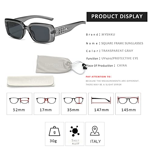 MYSNKU Rectangle Sunglasses for Women Retro Driving Glasses 90’s Vintage Fashion Narrow Square Frame UV400 Protectio3