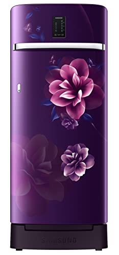 Image of Samsung 215L 3 Star Inverter Direct-Cool Single Door Digi-Touch Refrigerator (RR23C2F23CR /HL,Camellia Purple) Base Stand Drawer