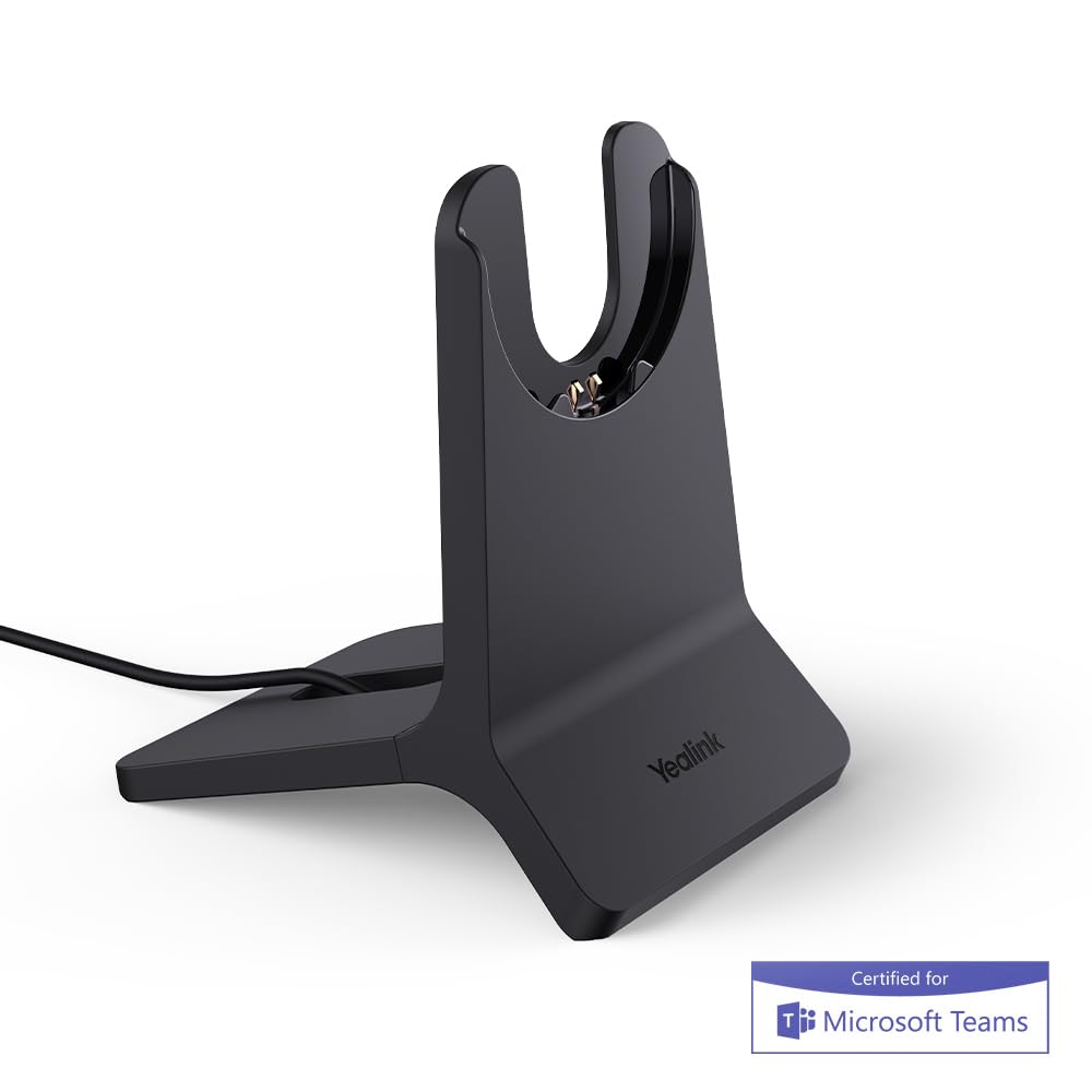 Yealink BH70 Mono bezprzewodowy zestaw słuchawkowy Bluetooth ze stojakiem ładującym i USB-C/A do połączenia z komputerem - certyfikowany dla zespołów
