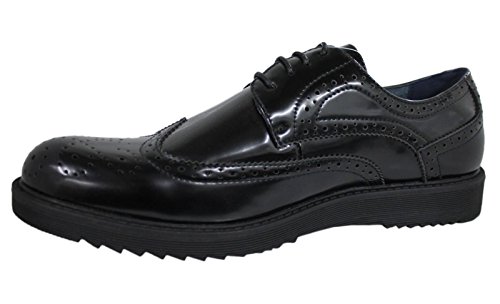 Licki collezioni Chaussures Francesine Homme Noir Cuir Synthétique Peinture Casual élégant top class - noir - 44