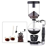 Court Style Tabletop Siphon Vacuum Coffee Maker Percolators 1-3 Cups Siphon Coffee Maker Black...