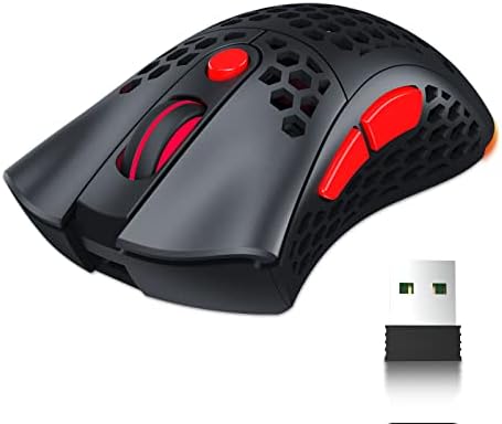 RAZEAK Wireless Gaming Mouse X33-10000 CPI - 2.4 G and USB C Wired Dual-Mode Gamer Mouse - Honeycomb Lightweight 6 Programmable Buttons Ergonomic RGB Mouse for PC/MAC/Xbox/PS5
