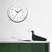 HITO Silent Wall Clock Non Ticking 10 inch Excellent Accurate Sweep Movement Glass Cover, Modern Decorative for Kitchen, Living Room, Bathroom, Bedroom, Office (White w/red dots)