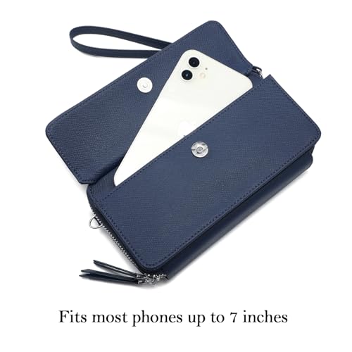 Image of Lanyani RFID Crossbody Wallet Wristlet Purse with Phone Pocket For Women Vegan Leather