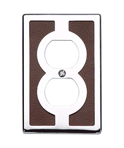 Peelco Duplex Wall Plate ZO100 â€“ Home Electrical Outlet Cover - Dual Port - Modern Design â€“ Matching Screw Included, Polished Chrome
