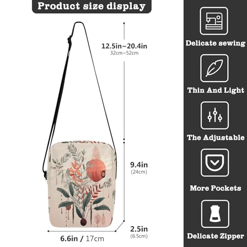 mens messenger bag Small Crossbody Bag Women women's crossbody handbags Adjustable Strap for School School- Plant3
