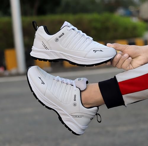 Image of AADI Men's Comfortable Lightweight Synthetic Leather Running, Walking & Gym Casual Sports Shoes