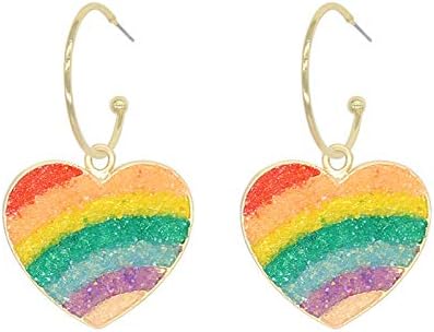 Swn-Sntshade Women'S Long Earrings Ladies Tassel Earrings Women'S Earrings Ms. Personality, Sweet, Rainbow, Love, Short Earrings, Code Color