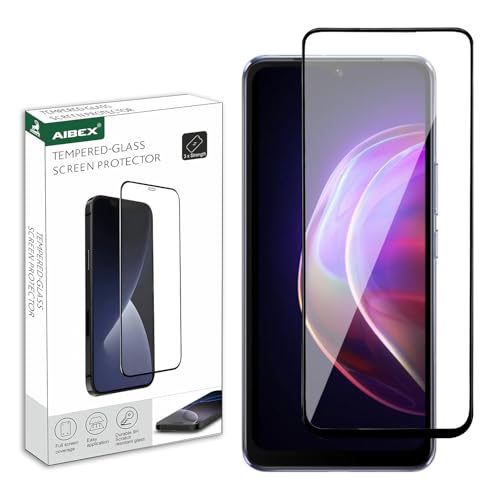 Image of AIBEX Tempered Glass for Vivo V21 / Vivo V21E / Vivo S1 / S1 PrO /Samsung A30 / Samsung A50| 9H Hardness | Anti-Glare & Anti-Fingerprint | Water Resistant | Edge-to-Edge Full Screen Protector