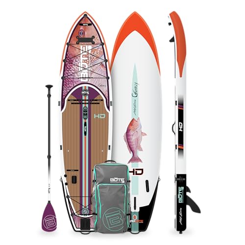 BOTE HD Aero Inflatable Stand Up Paddle Board All Around SUP for Adults Lightweight AeroBOTE Construction Stable and Durable Inflatable Paddleboard MAGNEPOD Duo and Rac Compatible Fishing SUP