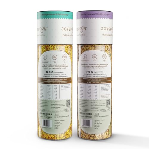Image of JoySpoon Digestive Fiesta & Relief Munch Mukhwas Combo | Supari Free | Seed Mix Mukhwas | Traditional Indian After-Meal Digestive Snack | No Artificial Colors or Preservatives | Pack of 2 x 100g