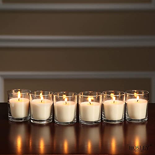 Image of Hosley Unscented Votive Candles, Clean-Burning with 10-12 Hour Burn time Ideal for Weddings, Parties, Aromatherapy, (Ivory, 240)