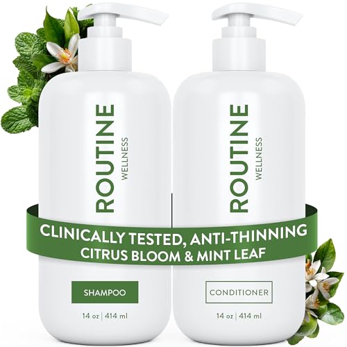 Routine Wellness Anti-Thinning Shampoo and Conditioner Set for Thinning Hair - Biotin DHT Blocker Women & Men - Color Sa - Detailed View