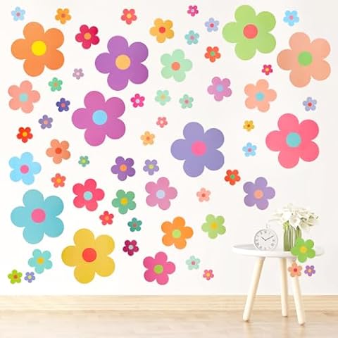 COMNICO 63pcs Flower Wall Stickers Cover
