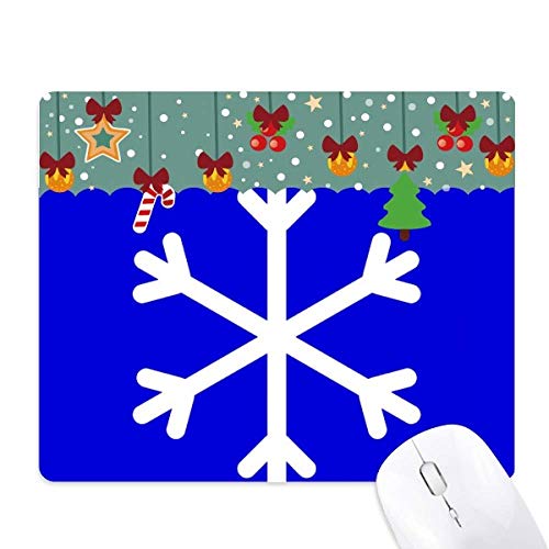 Tapis de souris carré bleu neige et avertissement en caoutchouc pour bureau