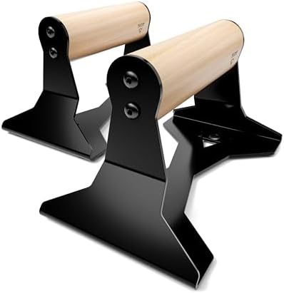 PULLUP & DIP Parallettes - Push Up Handles with Ergonomic Wooden ...