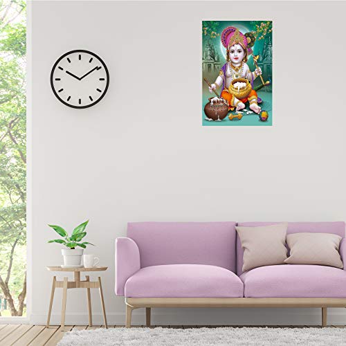 Image of PAPER PLANE DESIGN Baby Krishna Poster for Pregnant Women (Paper, 12 x 18 Inch) (Design-B) Multicolour