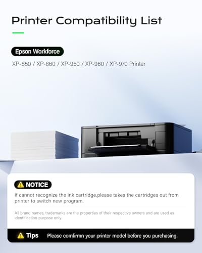 277XL Ink Cartridge High Yield Combo Pack Remanufactured for Epson 277xl 277 T277 T277XL Ink to Use with XP-850 XP-860 XP-950 XP-960 XP-970 Printer(Black Cyan Magenta Yellow Light Cyan Light Magenta) - Image 4