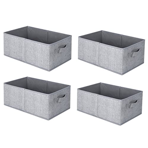 OVAKIA Lot de 4 boîtes de rangement en tissu pliables avec poignées pour soutien-gorge, chaussettes, sous-vêtements, cravates, écharpes, cosmétiques, jouets, mouchoirs Cover