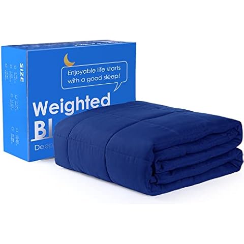 Alomidds Weighted Blanket Twin Size Navy, Weighted Blankets for Adults and Kids, Cooling Breathable Soft Heavy Blanket Microfiber Material with Glass Beads (48"x72",15lbs) Cover