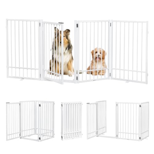 Barrière pour chien grande taille autoportante pliable en métal 205 cm pour intérieur