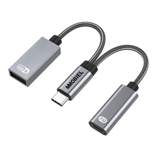 MMOBIEL Adaptador USB C a USB OTG   2 en 1 Splitter Tipo C PD de Carga 60W   Compatible con iPad, iPhone 17, 16, 15, MacBook, Samsung Galaxy S, Galaxy Tab, Xiaomi   Aluminio