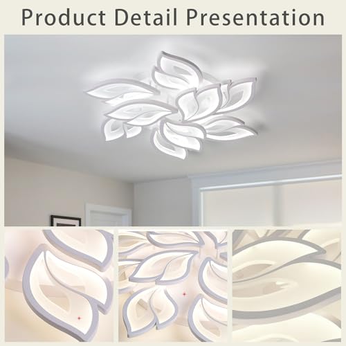 Plafonnier LED moderne 65W lumière du jour 6500K variable avec télécommande - 6