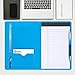 Coupount Mini Padfolio/Junior Portfolio Folder Case, Business A5 Binder Organizer Notepad for Men Women, 5 x 8 Writing Pad Included, Electric Blue.