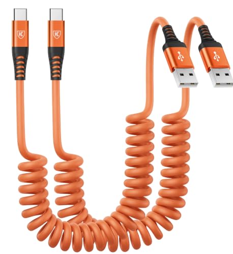 Image of USB to USB C Cable Fast Charging 60W 2Pack 3FT Coiled USB A to USB C Cable