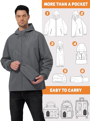 Image of UIQUR Mens Raincoat Waterproof Rain Jacket