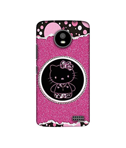 Image of Amazon Brand - Solimo Designer Kitty with Glitter 3D Printed Hard Back Case Mobile Cover for Motorola Moto E4