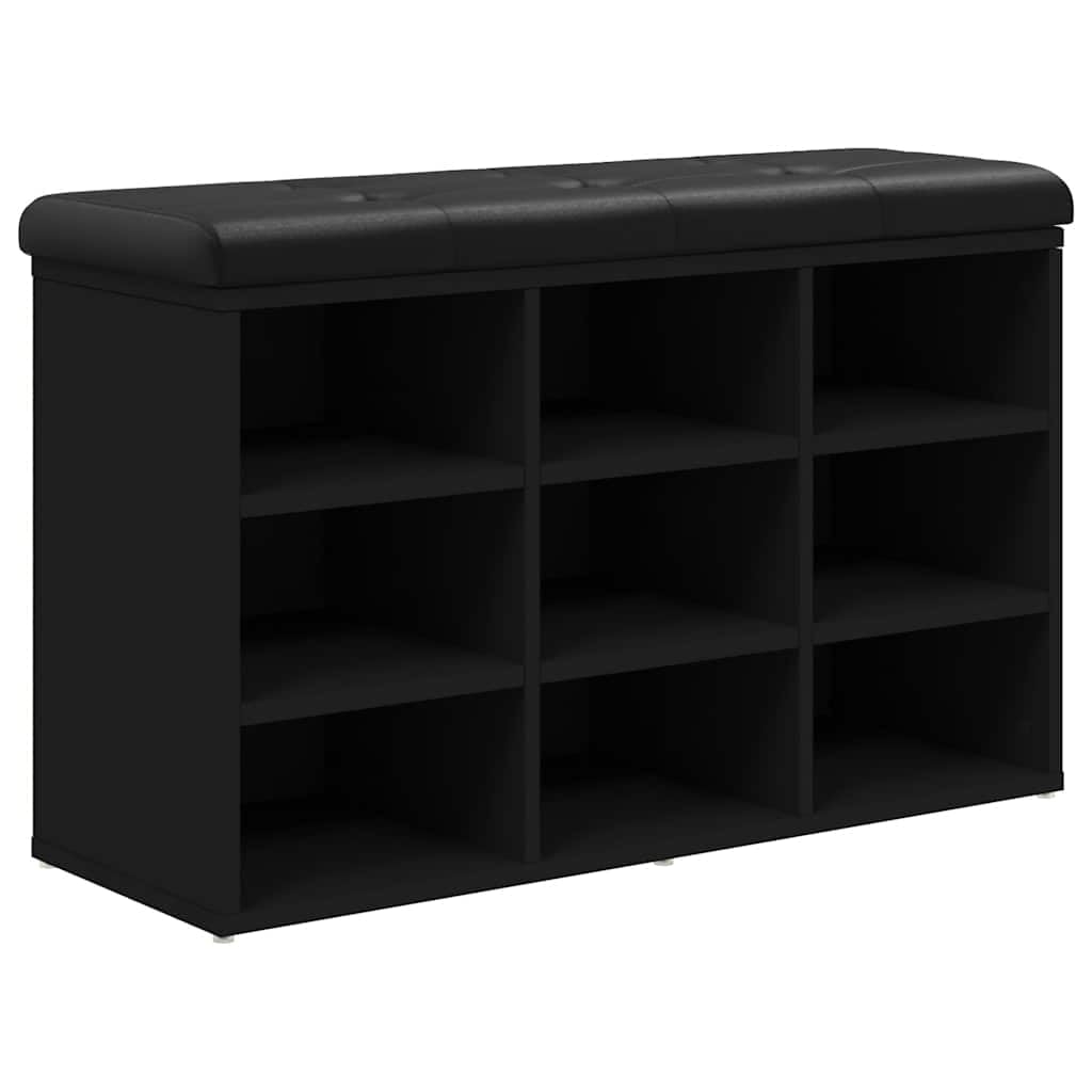 vidaXL Zapatero Madera de ingeniería Negro 82x32x50 cm
