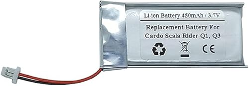 Batería de repuesto de 450mAh 3.7V para Cardo Scala Rider Q1, Q3 Intercomunicador de motocicleta Bluetooth, SNO-602040PC