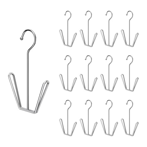 ONEBO 8 Stück Schuhaufhänger, Edelstahl-Schuhgestell, multifunktionales Schuhgestell, Doppelhaken-Schuhtrockengestell, Schuhtrockengestell zum Entfeuchten von hängenden Lederschuhen
