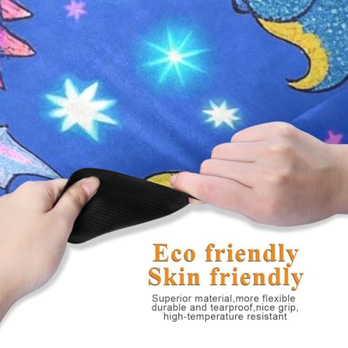 Blue Dragon Dragon Fake Glitter Yoga Mat with Carry Bag for Men Printed Natural Rubber Non-Slip with Carry Bag Mat for ejercicio 180x66cm - Image 3