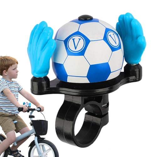 Timbre de Bicicleta para Niños - Bocina de Aluminio con Diseño de Fútbol y Dibujos Animados | Accesorios para Patinetes, Bicicletas, Triciclos, Cruceros, Uso en Montaña, Ciudad y Carretera