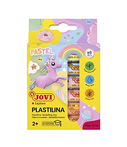 Plastilina Jovi 90 Estuche 6 Barras Colores Pastel Surtidos15 G