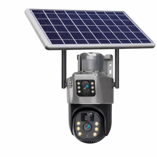Image of securinnov 6MP Solar Powered WiFi PTZ Security Camera with Dual Lens, 360 Pan Tilt, Color Night Vision, Weather Resistance CCTV Camera, Wireless Dual Lens Solar Camera with Mobile App