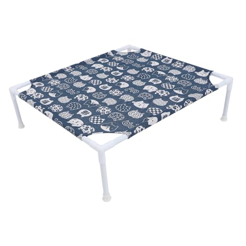 YARNOW 猫の巣用の ハンモック シェルター 上げられた犬用ベッド 猫キャリア 屋外 hammock pet bed 猫のハンモック ポリエステル製の猫寝台 プラスチック Blue